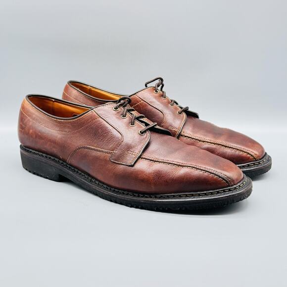Allen Edmonds Shoes Mens 11 Brown Leather Derby Oxford Mapleton Split Toe USA